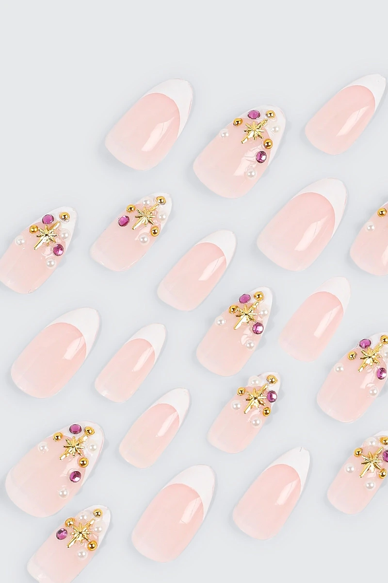 20-Pack Almond Press On Fake Nails