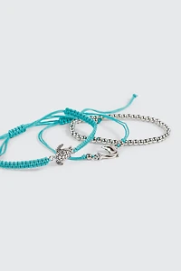 3-Pack Turtle Dolphin Bracelets