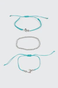 3-Pack Turtle Dolphin Bracelets