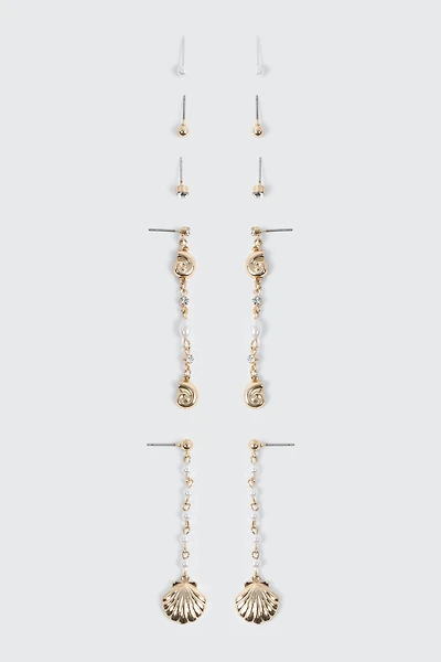 Lot de 6 paires de boucles d’oreilles à perles