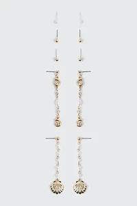 Lot de 6 paires de boucles d’oreilles à perles