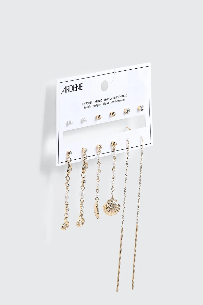 Lot de 6 paires de boucles d’oreilles à perles