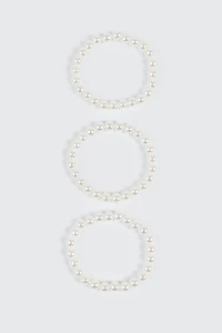 3-Pack Faux Pearl Bracelets