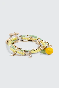 4-Pack Pearl Lemon Bracelets