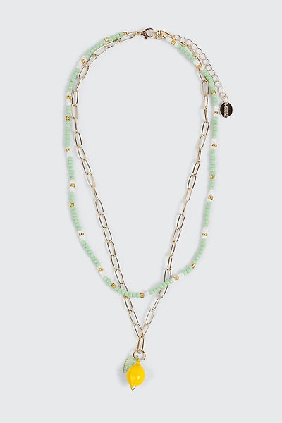 2 Row Lemon Necklace
