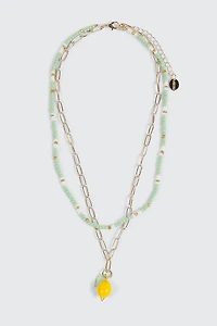 2 Row Lemon Necklace