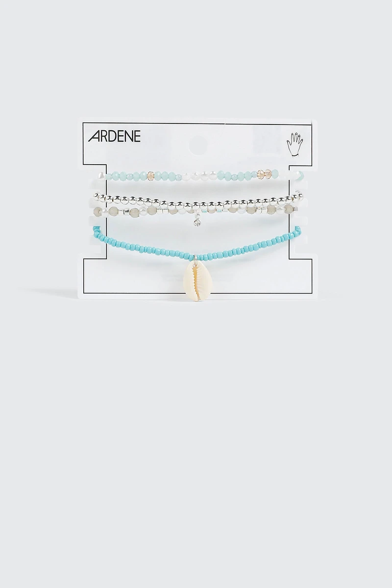 4-Pack Beaded Stretch Bracelets
