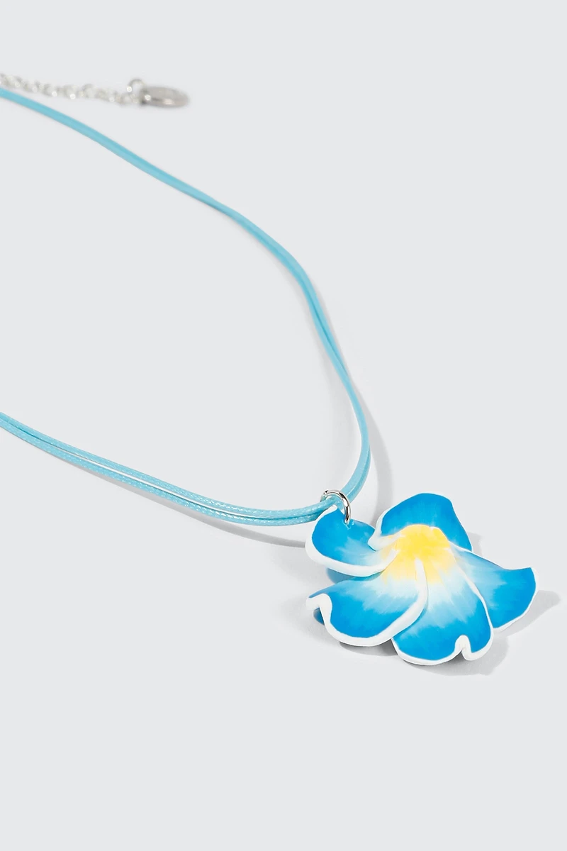 Collier pendentif hibiscus