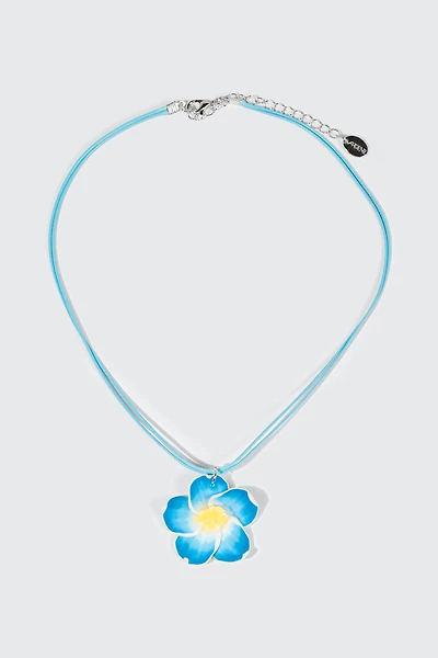 Collier pendentif hibiscus