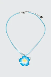Collier pendentif hibiscus