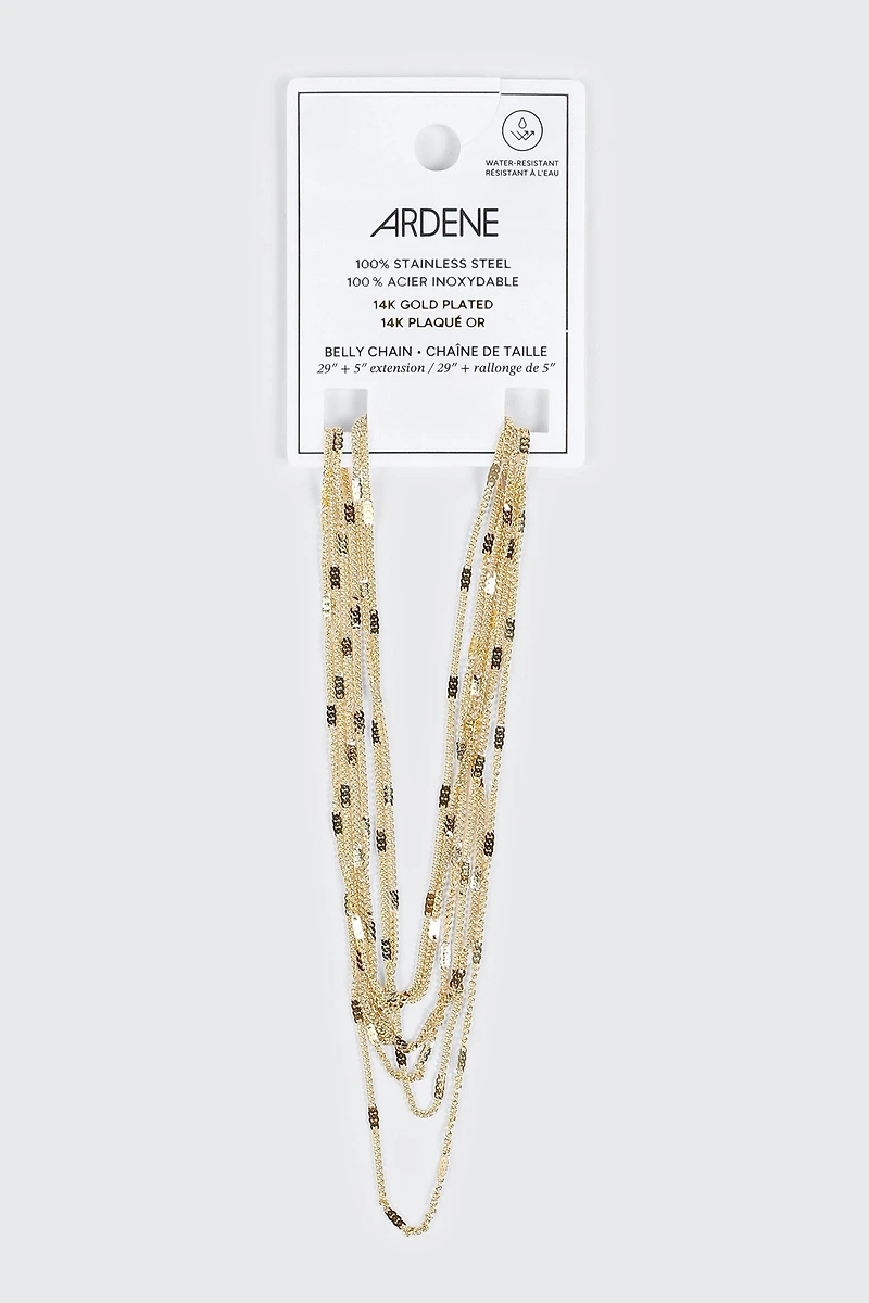 14k Gold plated 2 Row Belly Chain