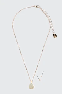 Initial L Heart Jewelry Set