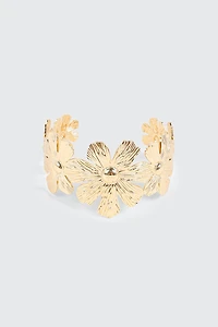 Bracelet manchette fleuri