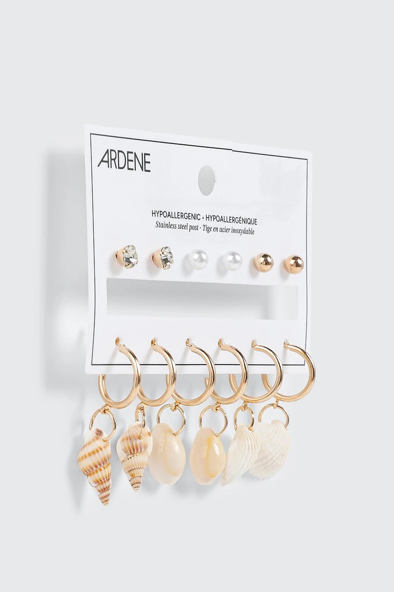 Shell Charm Earring Set