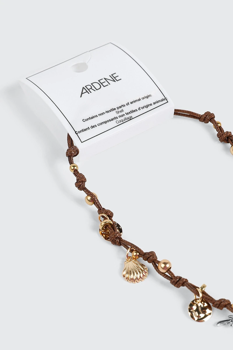Knotted Cord Charm Necklace