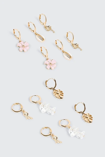 3-Pack Charm Hoop Earrings