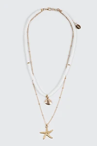 Two-Row Shell and Starfish Necklace