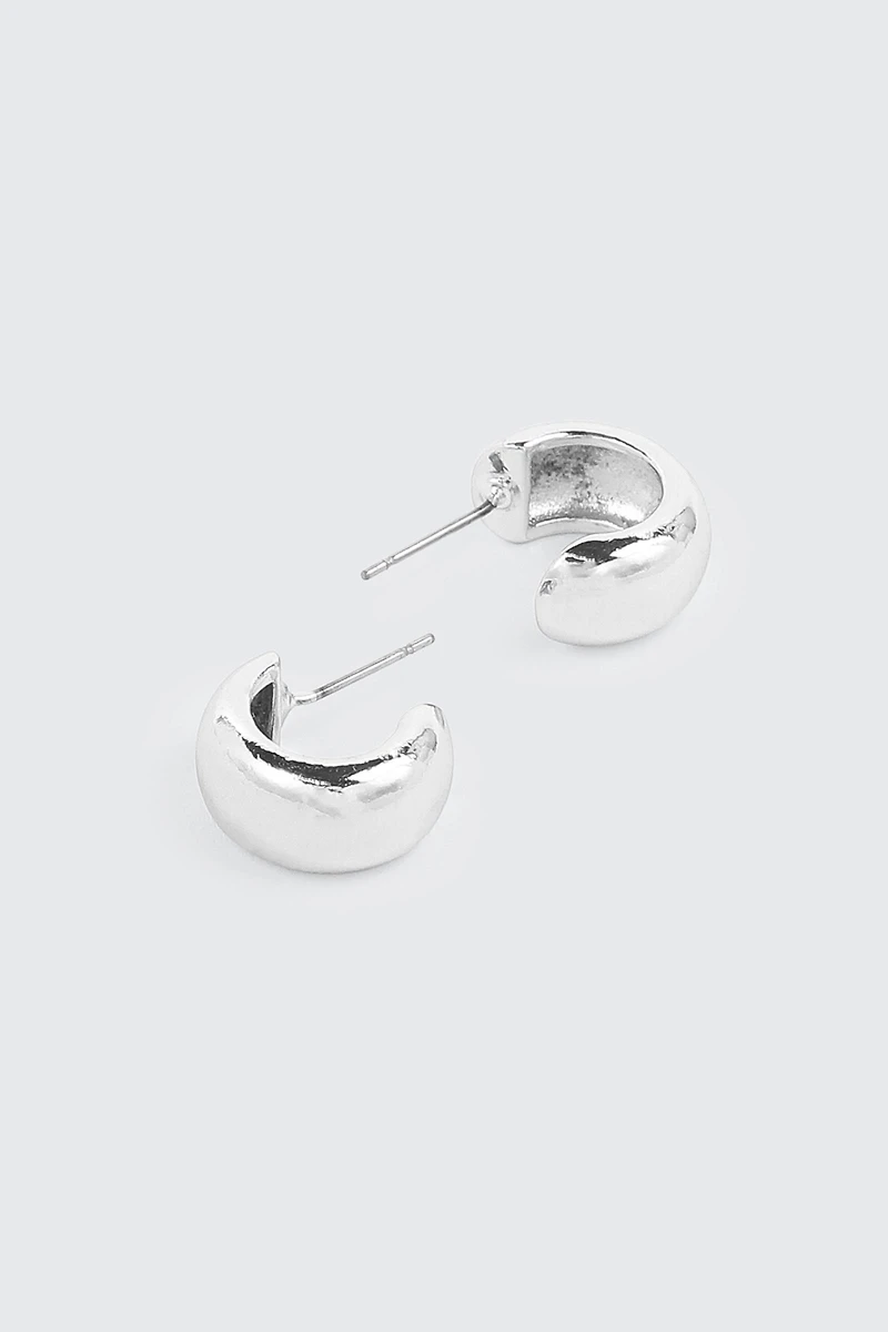 14K White Gold Plated Mini Hoops
