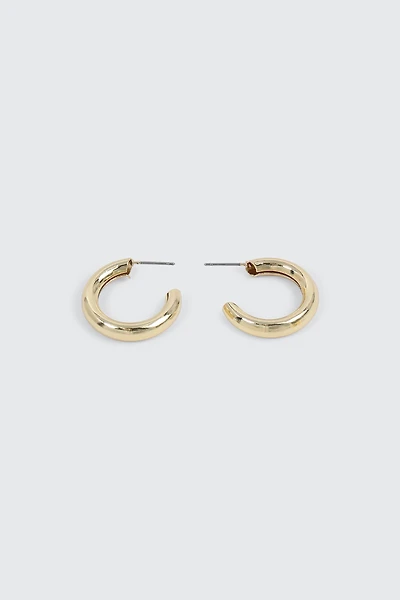 14K Gold Plated Tubular Mini Hoops