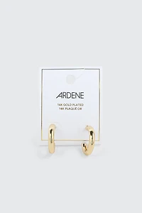 14K Gold Plated Tubular Mini Hoops