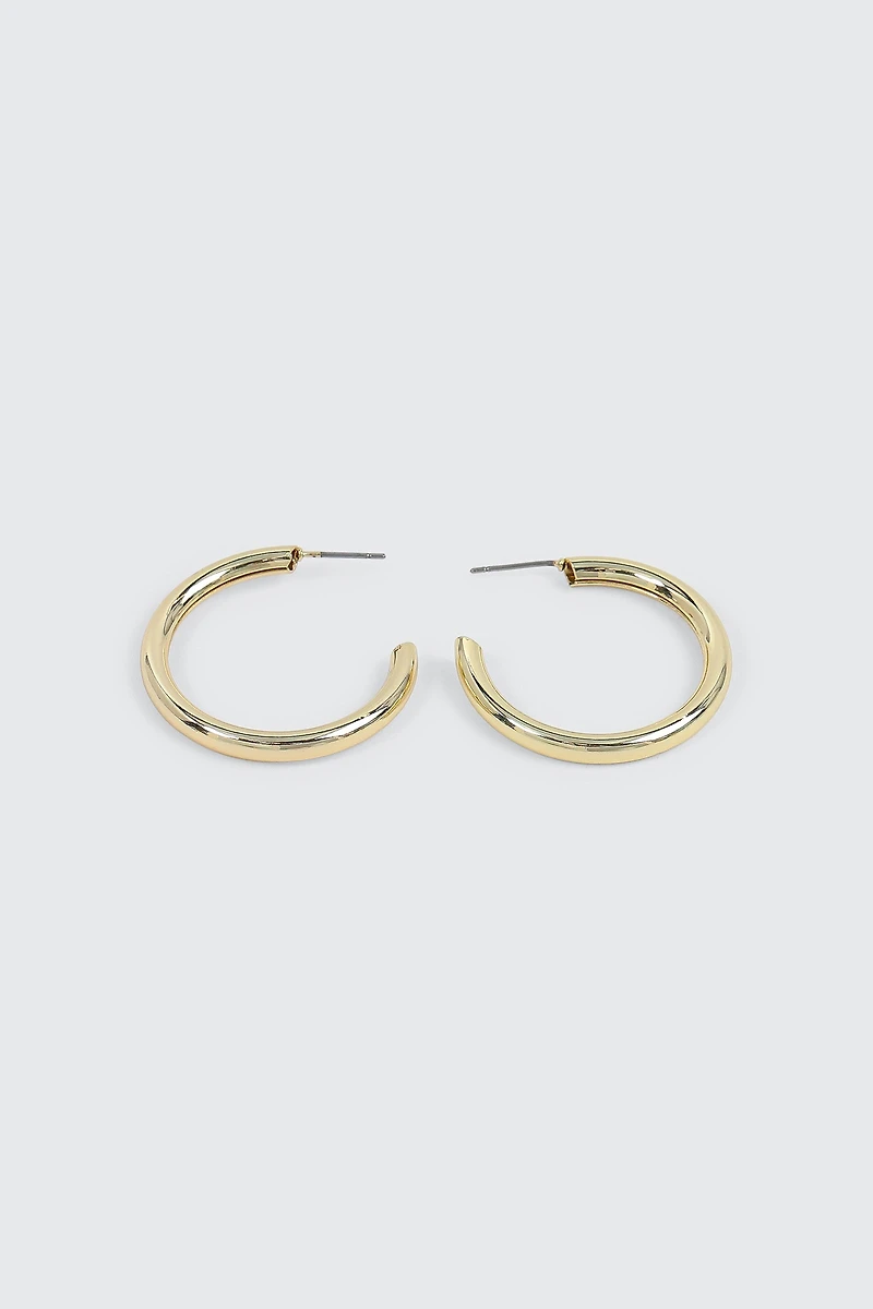 14K Gold Plated Tubular Hoops