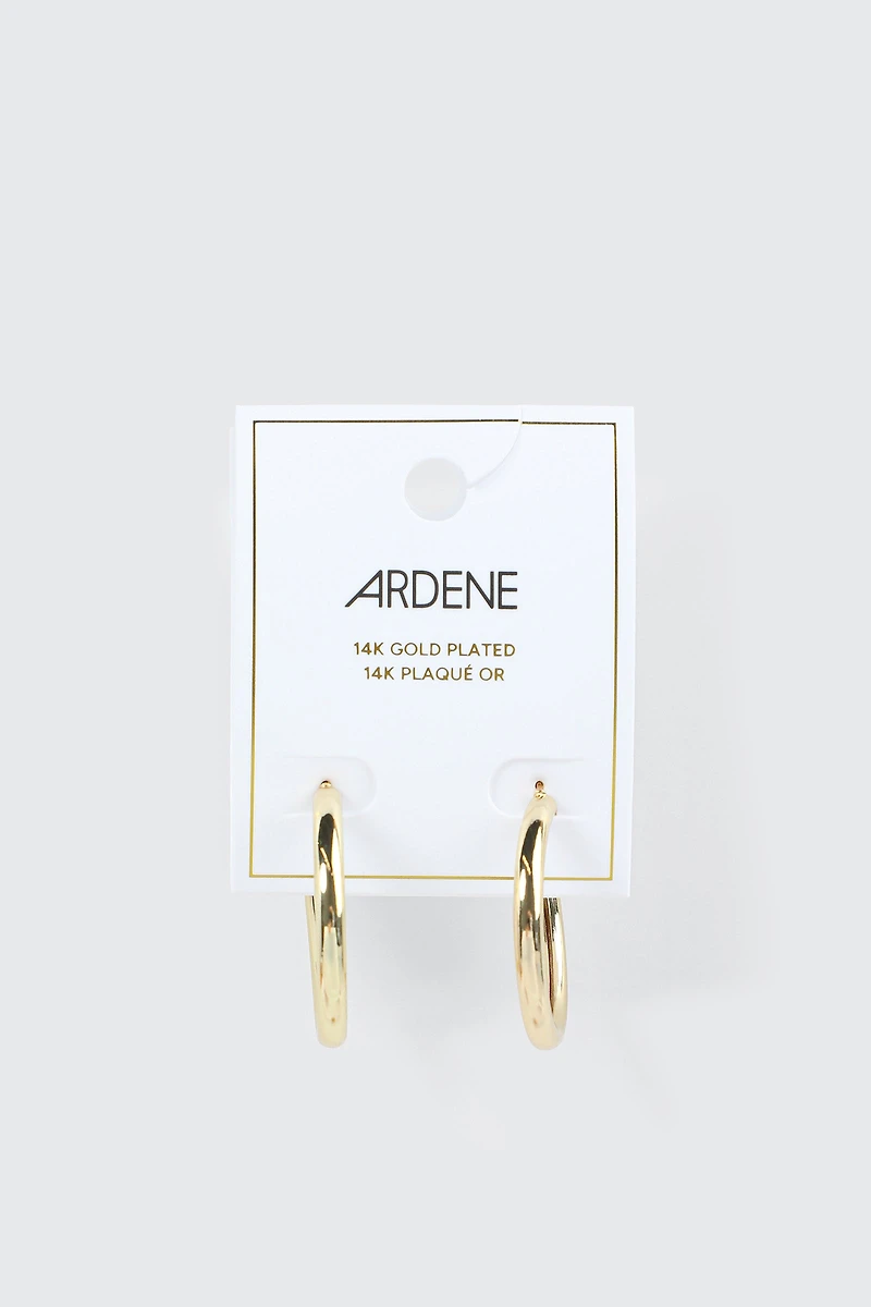 14K Gold Plated Tubular Hoops