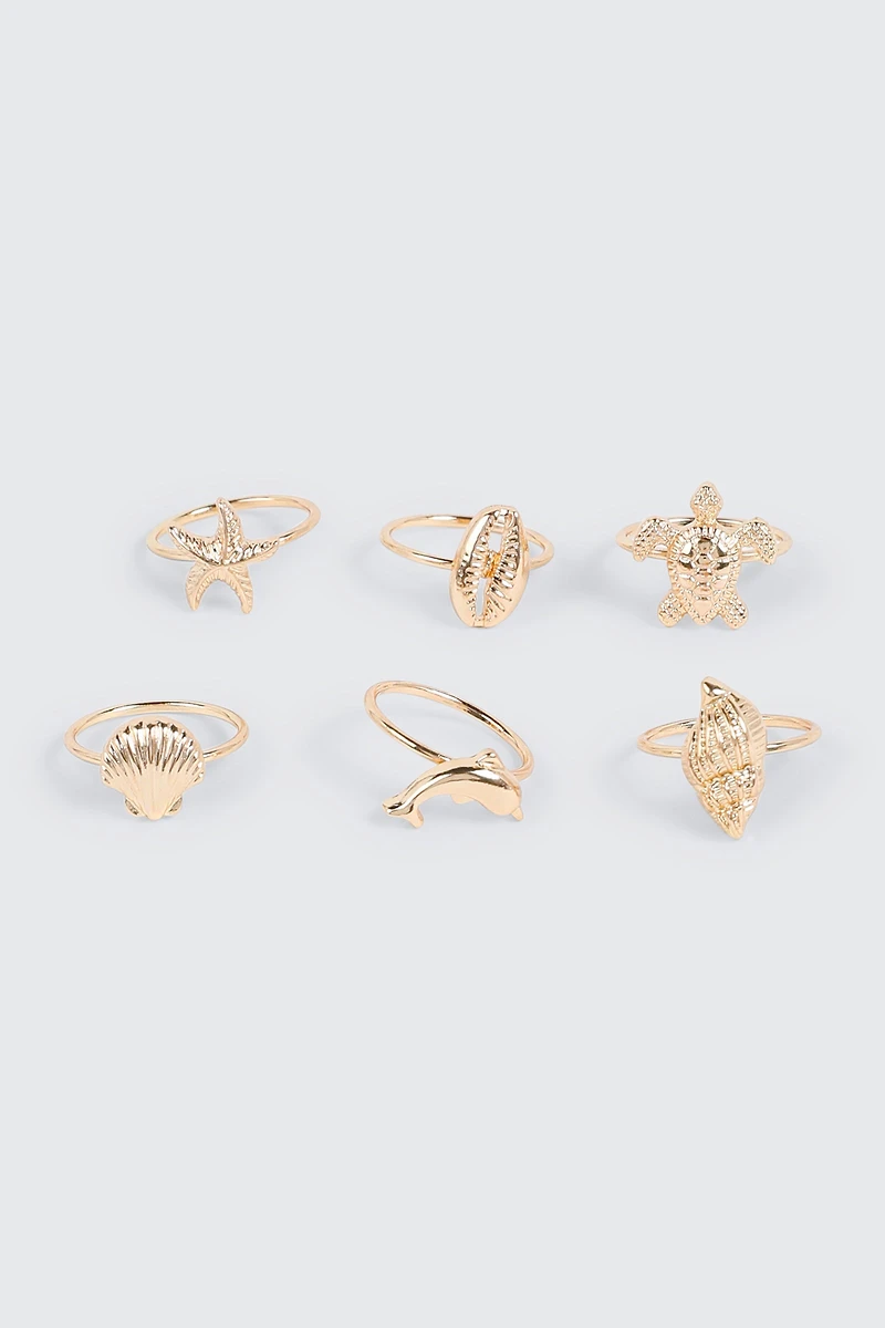 Sea Motif Ring Set