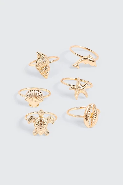 Sea Motif Ring Set