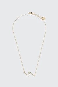 14K Gold Plated Necklace with Wave Pendant