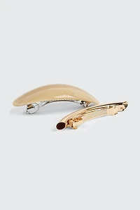 2-Pack Gold Toned Barrettes