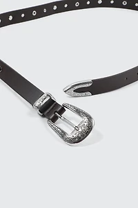 Western Studded Skinny Belt