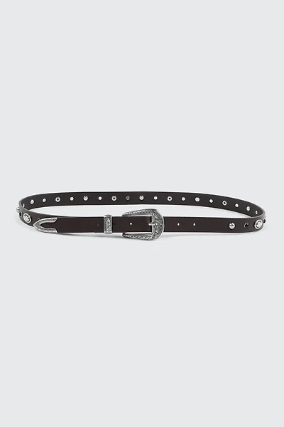 Western Studded Skinny Belt