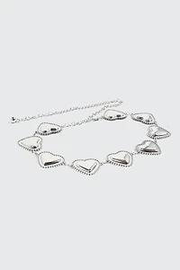 Studded Heart Chain Belt