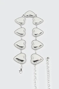 Studded Heart Chain Belt
