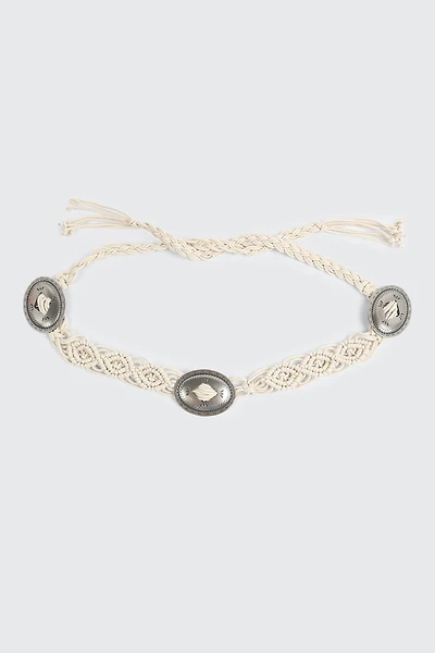 Ceinture tressée avec médaillons