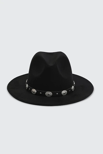 Felt Fedora Hat with Embellishment