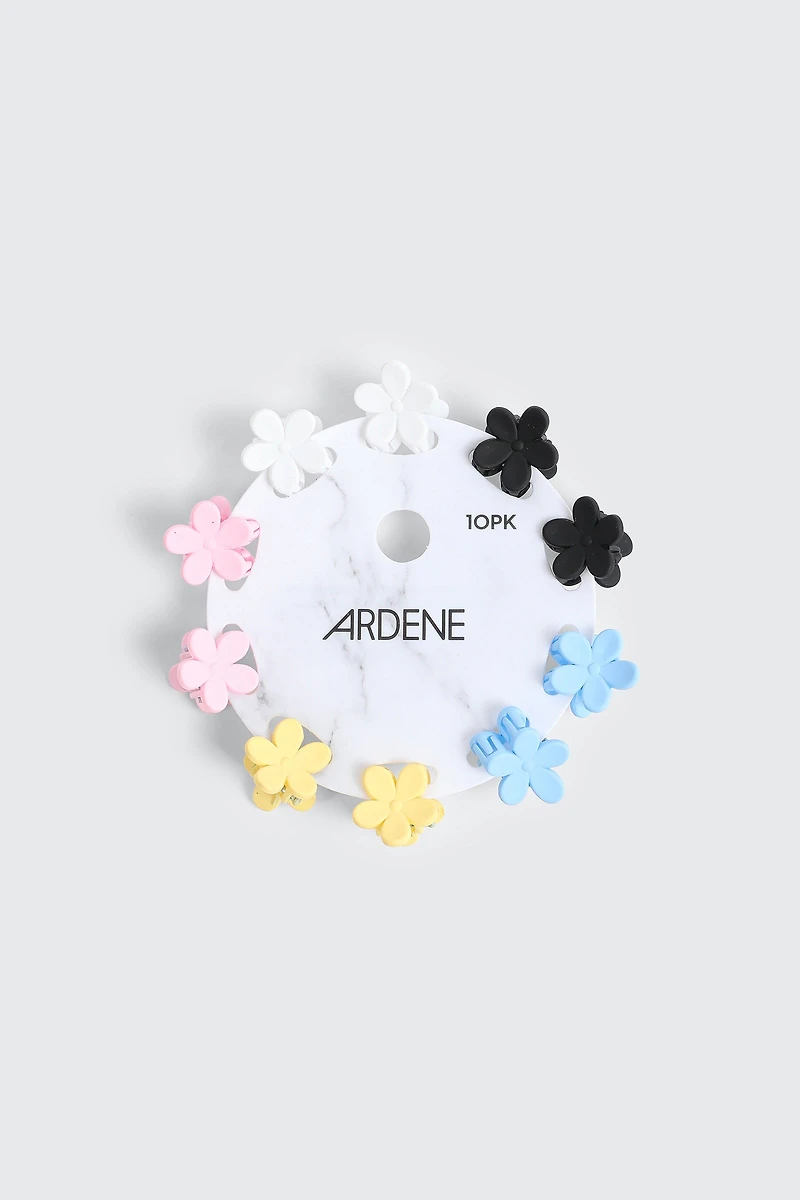 10-Pack Mini Flower Hair Claws