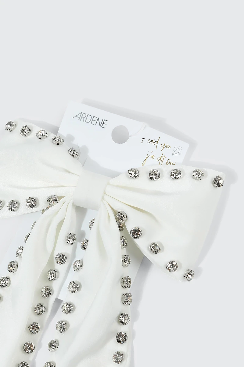 Bow Barrette with Crystals