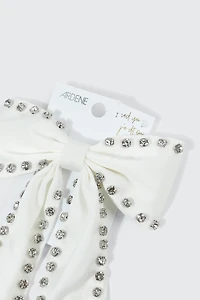 Bow Barrette with Crystals