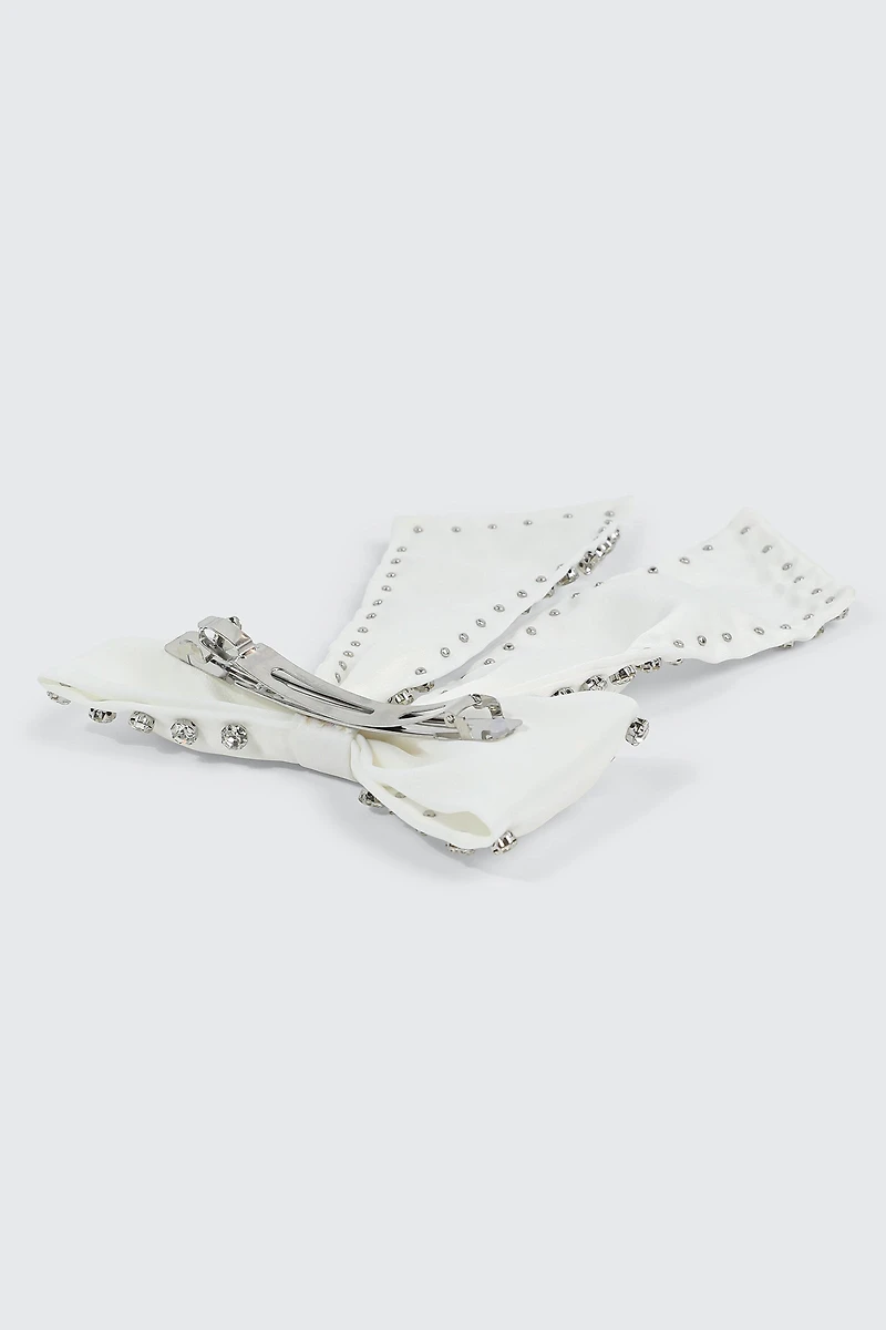 Bow Barrette with Crystals