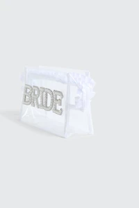 Bridal Cosmetic Bag with Pearl & Rhinestones