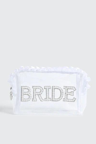 Bridal Cosmetic Bag with Pearl & Rhinestones