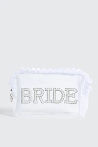 Bridal Cosmetic Bag with Pearl & Rhinestones