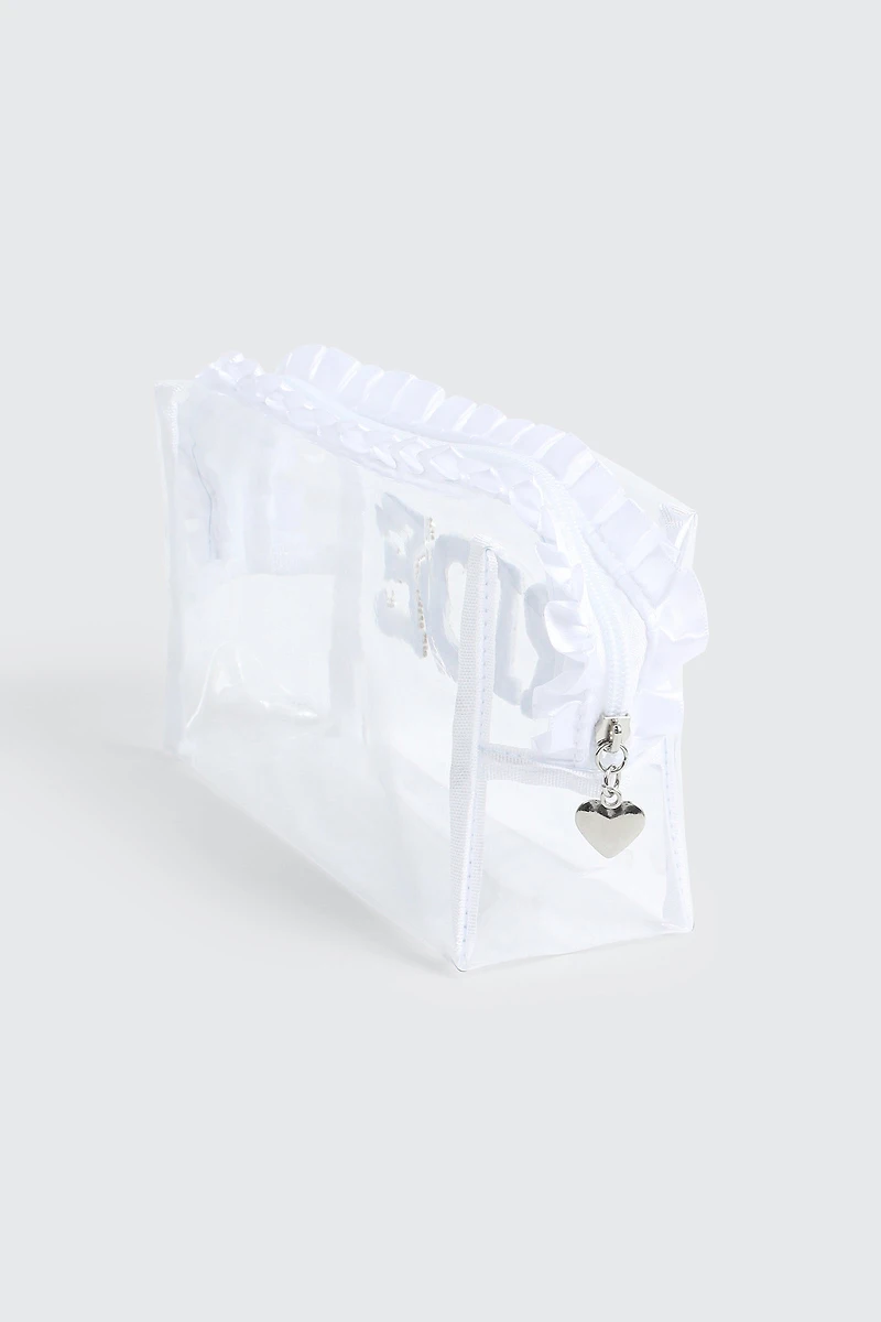 Bridal Cosmetic Bag with Pearl & Rhinestones