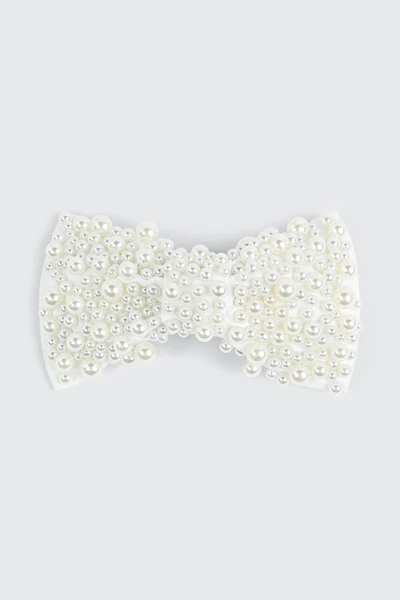 Barrette boucle ornée de fausses perles