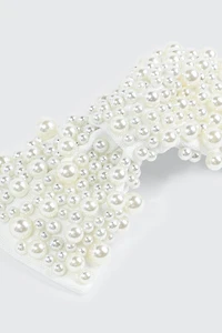 Faux Pearl Bow Hair Clip