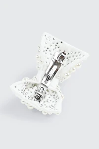 Barrette boucle ornée de fausses perles