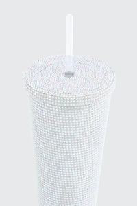 Rhinestone Tumbler Cup with Straw