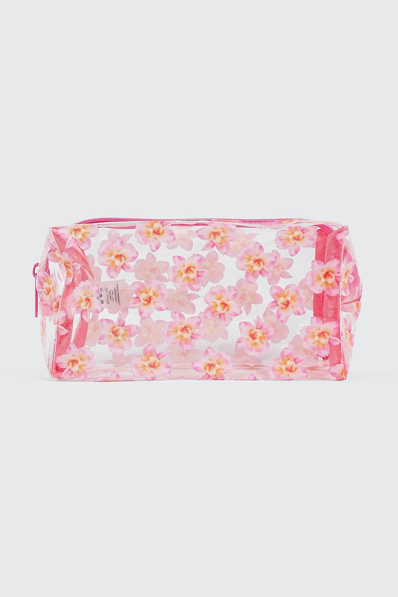 Hibiscus Print Cosmetic Bag