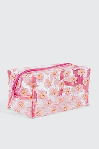 Hibiscus Print Cosmetic Bag